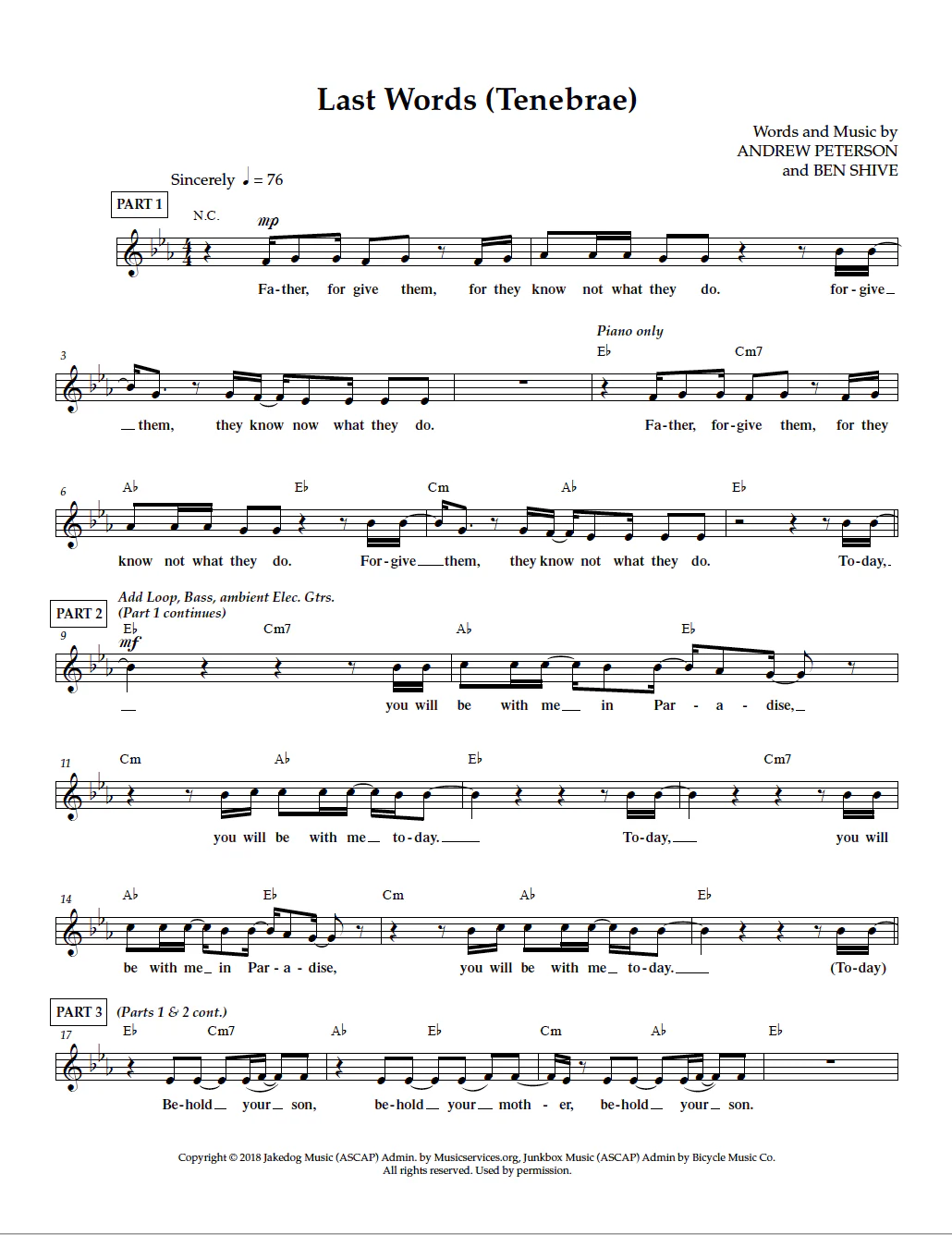 Sheet Music - Resurrection Letters, Prologue + Vol. 1 - Image 2